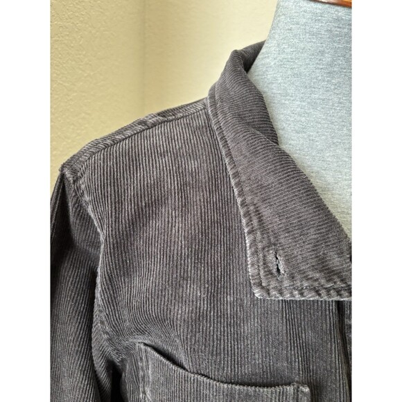 Wrap London Women's Size 10 Charcoal Gray High Neck Corduroy Dress - Picture 3 of 8